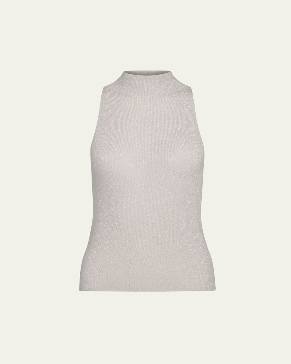 Ribbed Sleeveless Turtleneck Top